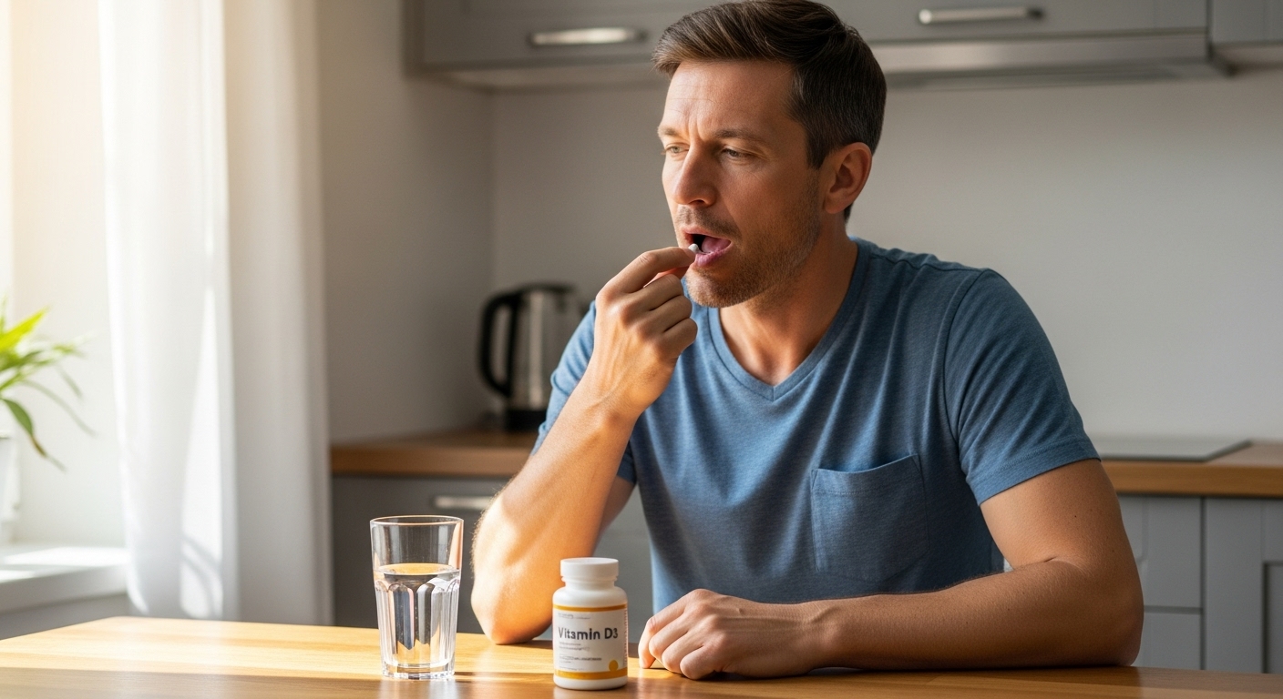 lelaki makan vitamin D
